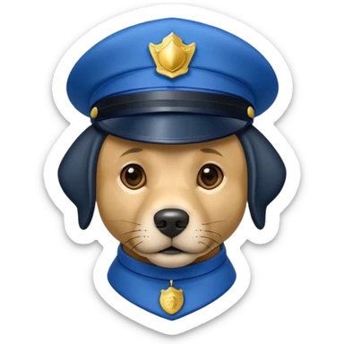  Lablador dog with a blue police cap sticker