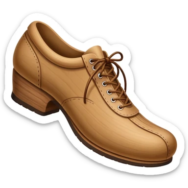 Un zapato de madera estilo Polonia . El zapato está tallado a mano. Pero de madera   sticker