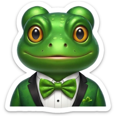 frog wearing bowtie sticker