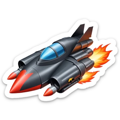 ATV batmobile in rocket ship boom rocket at take-off in fire france ! sticker