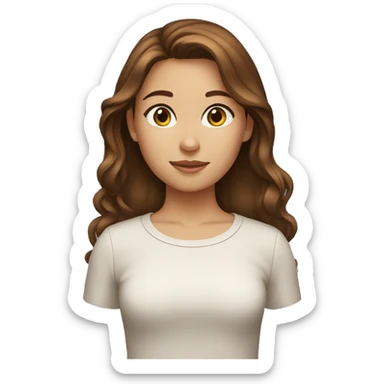 girl with brown hair sticker