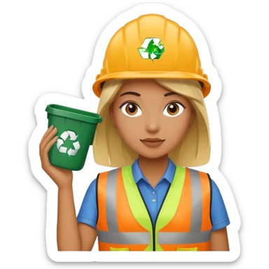 women, Waste Management, safety vest, trash picker sticker