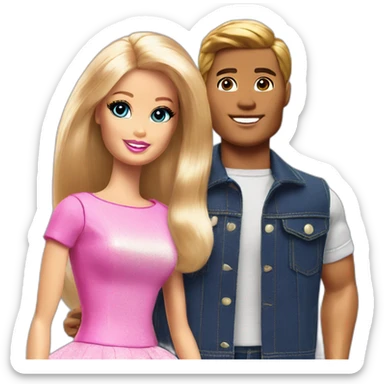 Barbie and Ken sticker