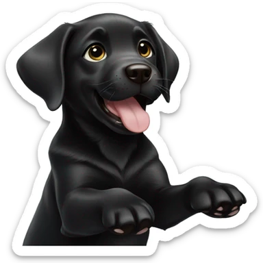 black labrador puppy high five sticker
