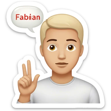 Random guy with a saying the word FABIAAAN in a Speech bubble  sticker