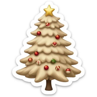 Christmas asthetic beige tree sticker