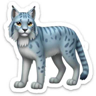 A blue lynx full body and short tail sticker