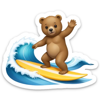 Un ours qui fais du surf sticker