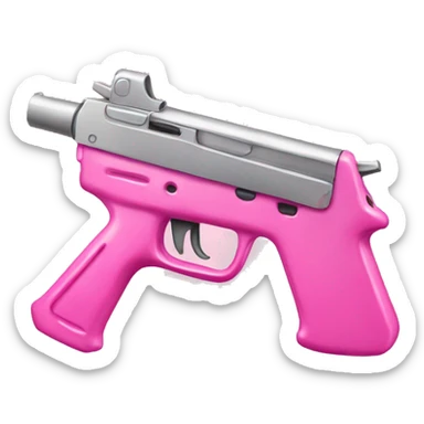 pretty pink gun witha pink bow sticker