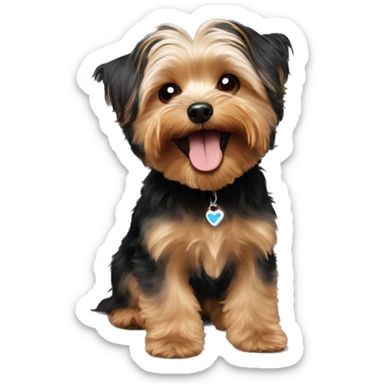 The Yorkie poo Standard grins sticker