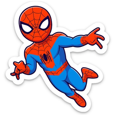 Spider-Man superhero in classic red and blue costume sticker