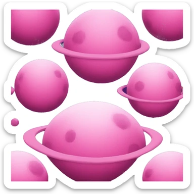 Pink planet sticker