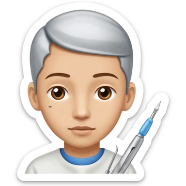 bisturi ao lado de uma orelha sticker