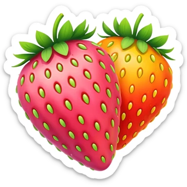 rainbow strawberries sticker