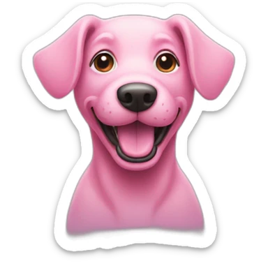 Pink dog happy sticker
