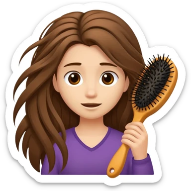 hair brush with hair sticker