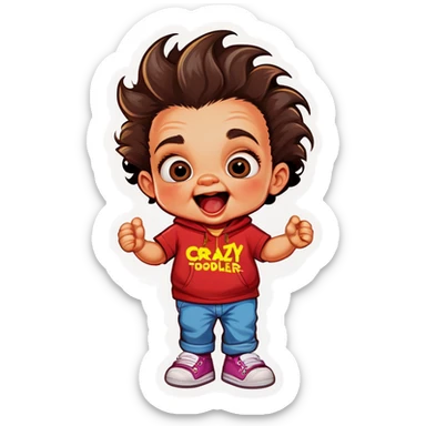 Crazy cool toddler  sticker