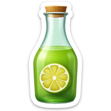 Green lemon juice bottled sticker