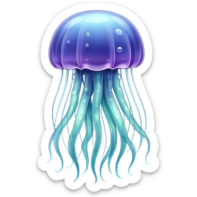 a jellyfish made of glass sticker