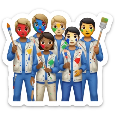 Painters with Paint Stained Faces sticker