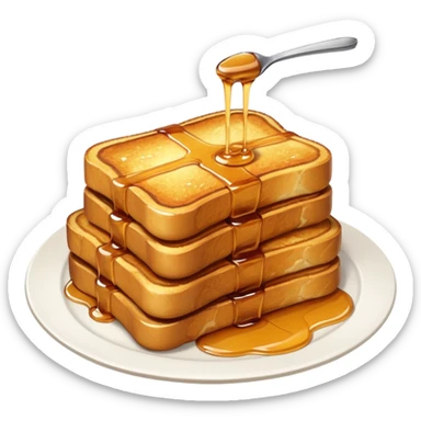 french toast sticks, with syrup drizzle, white background sticker