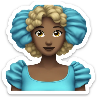 Lon neon blue dess wih sleeves sticker