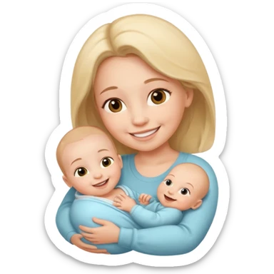 newborn baby with mother sticker