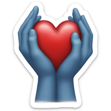 heart hands around the letter A sticker