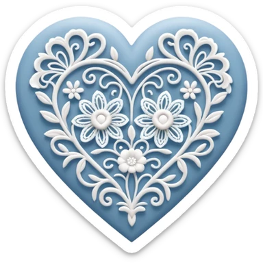 delicate lace pattern inside a heart sticker