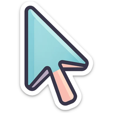 mouse cursor arrow with a split tip, icon-color-outlined style, thin clean outlines, soft rounded shapes, pastel palette #98B5BC, #B5B3C1, #C9A3C9, #E4C0CA, #F7DCD1, #F7C0AA, detailed shadows and highlights, soft lighting, transparent background sticker