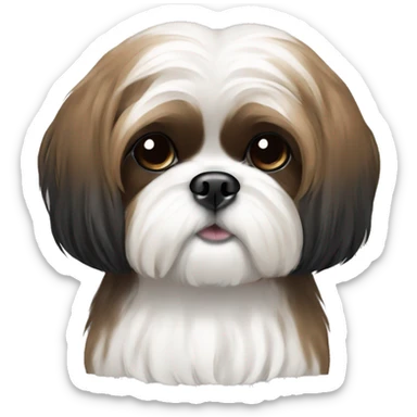 shih tzu brown black and white sticker