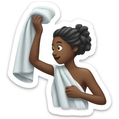 girl drying her hair sticker