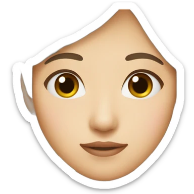 japanese woman brown hair mole under her left eye sticker