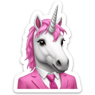 Unicorn in pink suit sticker