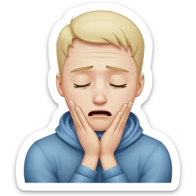 guy with arms around neck crying  sticker