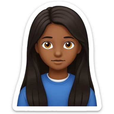 Adolescente cabello largo piel morena  sticker