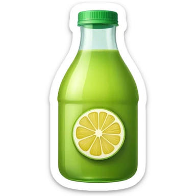 Bottle green lemon juice sticker