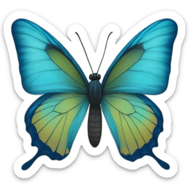 blue butterfly sticker
