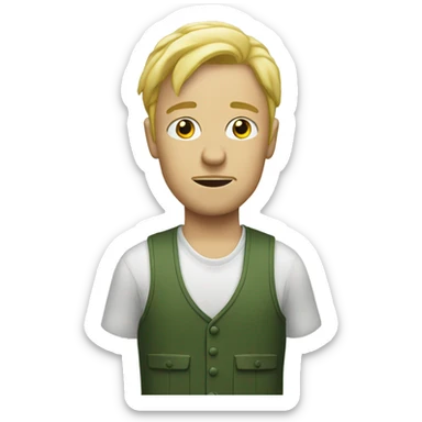 Emoji weed smoker with blonde hair sticker