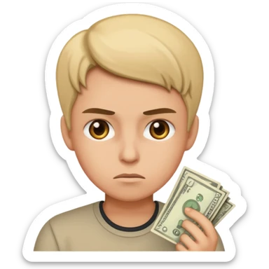 pessoa pensamento de money sticker