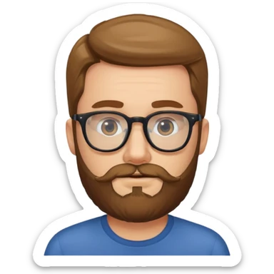 man with beard and glasses sticker