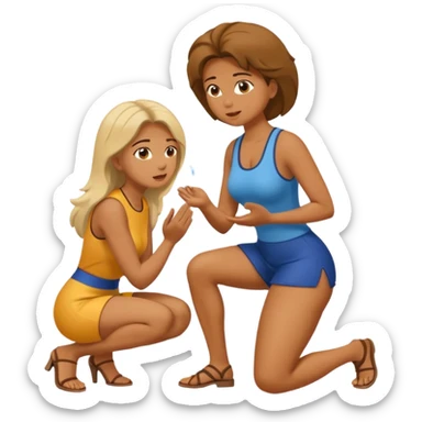 Mulher de joelhos fazendo um boquete em um homem sticker