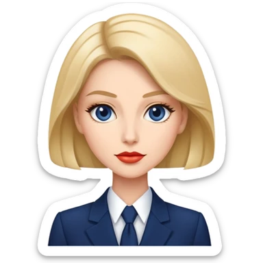 Put-together corporate woman, glam, navy suit sticker