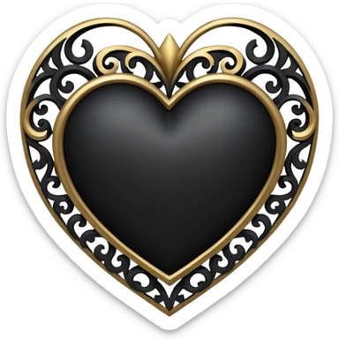 Black heart creative goth sticker
