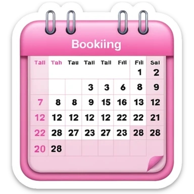 online booking schedule (pink) sticker