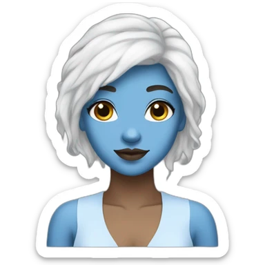 Vanessa Carlysle blue skin and white hair color sticker