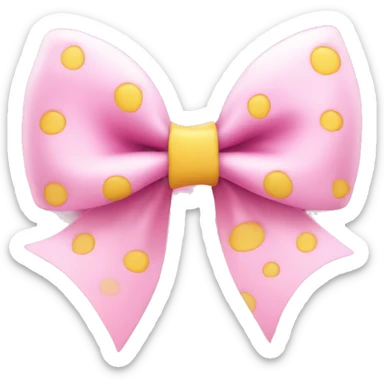Cute Pink bow with a yellow spot in the middle sticker