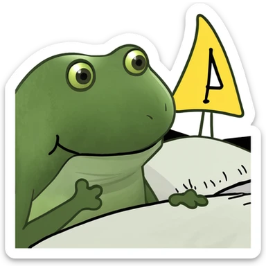 Bed with exclamation point next to it sticker