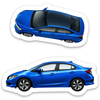 2015 Blue Honda Civic sticker