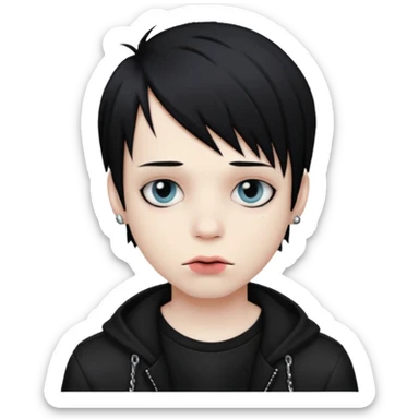 emo boy with lip piercing in sticker